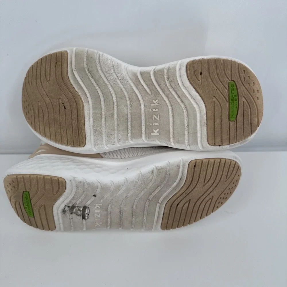 Kizik Shoes Women sz 6.5 White Hands Free Slip On No Tie‎ Laces Easy Walking